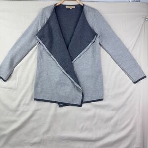 Lineamaglia Made in Italy Size M Gray Colorblock Waterfall Cardigan Lagenlook
